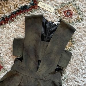 Ronny Kobo Rhoda Snake Print Bandeau Cutout Silk Rimper